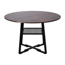 Livingandhome Modern Round Dining Table with Shelf