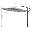 3M Large Banana Cantilever Patio Parasol For Outdoor Sunshade And Rain With Fillable Base On Wheels