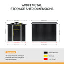 Breeins 6*4FT/6*8FT/8*10FT Metal Garden Storage Shed With Lockable Door