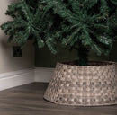 40/58cm Samuel Alexander Medium KD Plastic Wicker Rattan Woven Christmas Tree Skirt in Grey