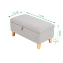 Livingandhome Linen Upholstered Storage Ottoman Footstool