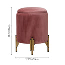 Livingandhome Modern Pleated Storage Ottoman with Metal Base