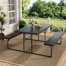 Breeins Foldable Picnic Table and Bench Set with Parasol Hole
