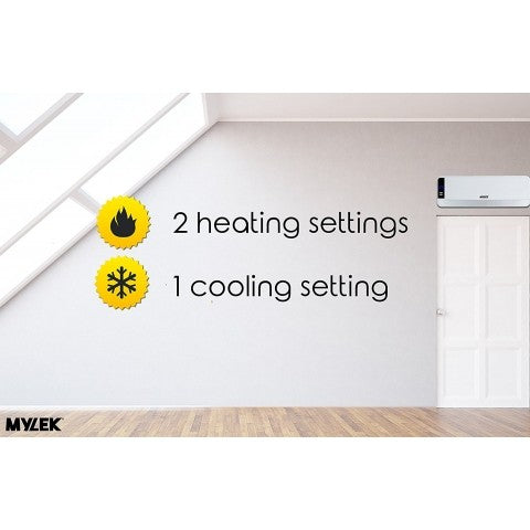 MYLEK Overdoor Heater 2kW Electric Downflow Over Door Air Curtain And Fan with Thermostat