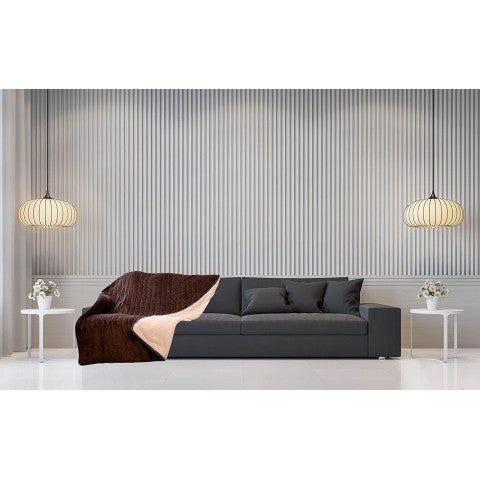 MYLEK Electric Heated Throw In Chocolate & Cream  9 Heat & Timer Settings, Easy To Use Digital Control, Machine Washable