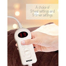 MYLEK Electric Heated Throw In Chocolate & Cream  9 Heat & Timer Settings, Easy To Use Digital Control, Machine Washable