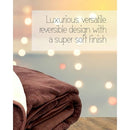 MYLEK Electric Heated Throw In Chocolate & Cream  9 Heat & Timer Settings, Easy To Use Digital Control, Machine Washable