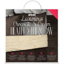 MYLEK Electric Heated Throw In Chocolate & Cream  9 Heat & Timer Settings, Easy To Use Digital Control, Machine Washable