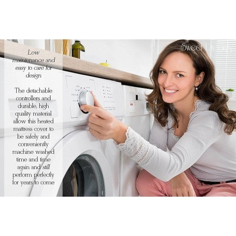 Sweet Dreams Electric Blanket Double Bed Size Machine Washable Elasticated Skirt - Overheat Protection