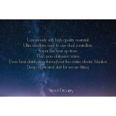 Sweet Dreams Electric Blanket Double Bed Size Machine Washable Elasticated Skirt - Overheat Protection