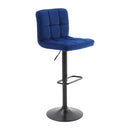 2 Pcs Velvet Upholstery Bar Stools With Low Backrest
