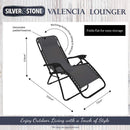 Silver & Stone Bali Valencia Reclining Sun Lounger - Grey