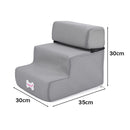 Livingandhome 3-step Upholstered Pet Stairs