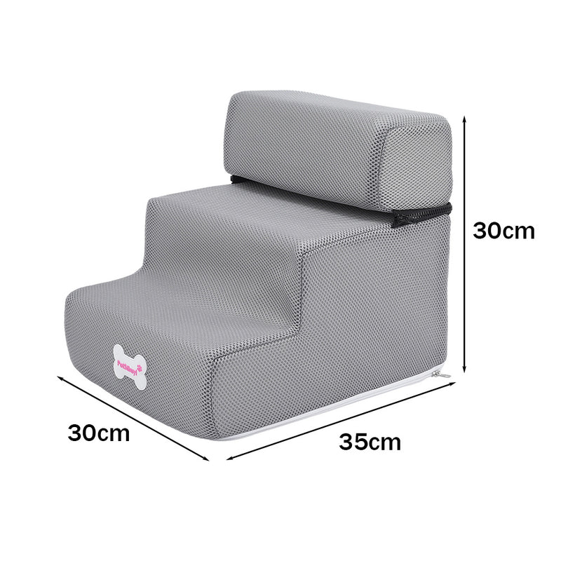 Livingandhome 3-step Upholstered Pet Stairs