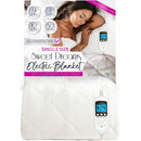 Sweet Dreams Electric Blanket Single Size - Plush Fleece Quilted - 10 Timer & 9 Heat Settings - Overheat Protection
