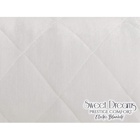 Sweet Dreams Electric Blanket Single Size - Plush Fleece Quilted - 10 Timer & 9 Heat Settings - Overheat Protection