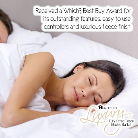 Homefront Single Luxury Fleece Electric Blanket With Digital Control, 9 Heat Settings and Timer Setting