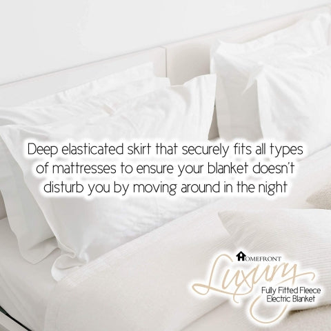 Homefront Single Luxury Fleece Electric Blanket With Digital Control, 9 Heat Settings and Timer Setting