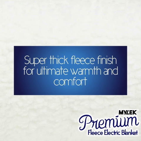 Mylek Electric Blanket Double Bed Premium Fleece Underblanket Dual Control with Elasticated Skirt