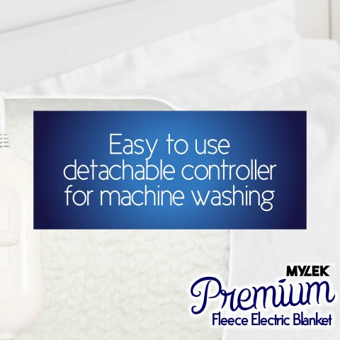 Mylek Electric Blanket Double Bed Premium Fleece Underblanket Dual Control with Elasticated Skirt