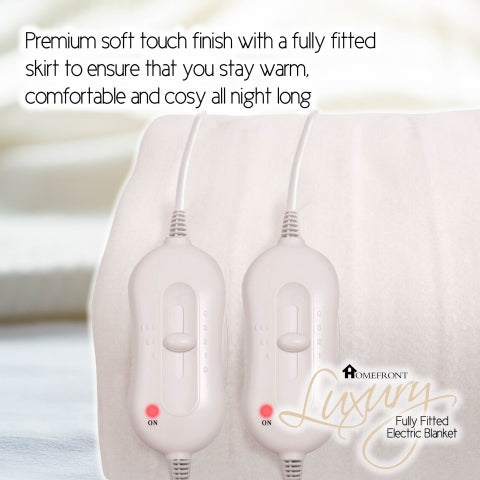 Homefront Electric Blanket King Size Dual Control, Built In Advanced Overheat Protection System With Auto Safety Shut Off
