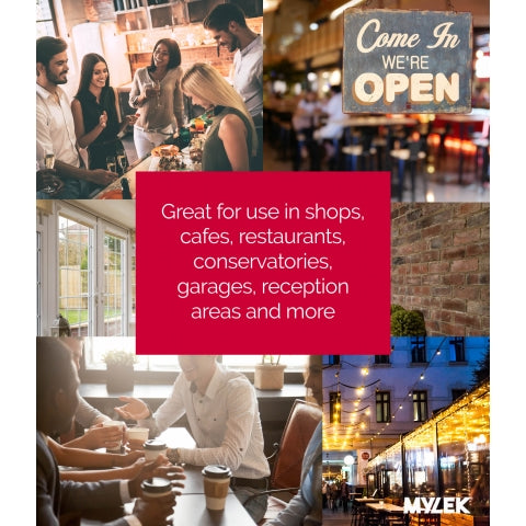 MYLEK Electric 2kW OverDoor Fan Heater Air Curtain & Cooling Fan LED Display