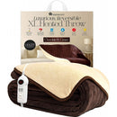 Homefront Extra Large Electric Heated Throw In Chocolate And Cream Easy To Use, Digital Control - Machine Washable
