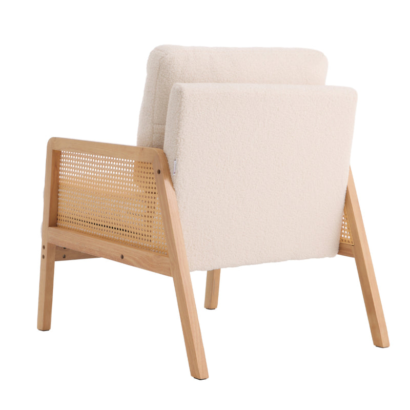 Livingandhome Modern Teddy Fleece Upholstered Armchair