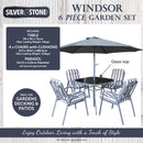 Silver & Stone Windsor Premium Padded 6 Piece Table & Chair Set- Grey