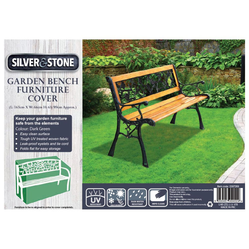 Silver & Stone Outdoor Furniture Cover for Garden Bench 163 x 66 x 89cm