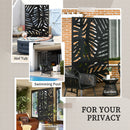 Outsunny Metal Outdoor Privacy Screen with Stand for Garden Black