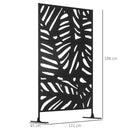 Outsunny Metal Outdoor Privacy Screen with Stand for Garden Black