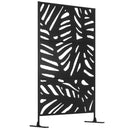 Outsunny Metal Outdoor Privacy Screen with Stand for Garden Black