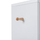 Livingandhome White Slim Storage Shelving Unit with Lockable Drawer