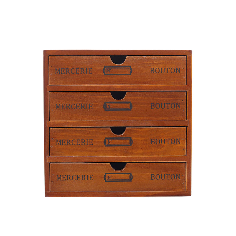 Lifeideas Rustic 4-Drawer Wooden Organizer Box