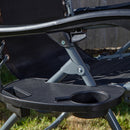 Set of 2 Multi Position Zero Gravity Relaxer Chair Sun Lounger in Black & Silver
