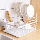 Livingandhome 2-Tier Metal Kitchen Dish Drainer Rack