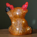 20cm Battery Operated Light up Acrylic Christmas Reindeer Decoration with 16 Ice White LEDs