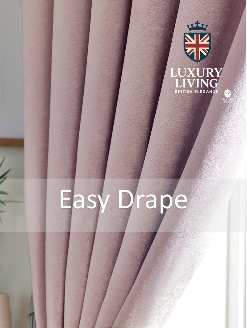 Chenille Blackout Ring Top Curtains Pink