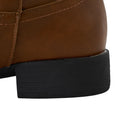 PU Leather Fashionable Western-Style Mid-Calf Cowboy Boots - Brown