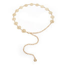 Round Coin-Shaped Charms Adjustable Metal Waist Chain Accessory