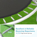 244 cm Trampoline with Safety Enclosure Net and Ladder-Black