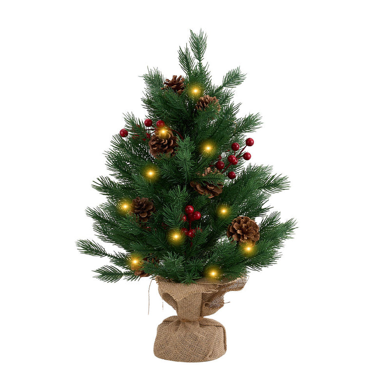 Lifeideas 2ft Small Christmas Tree with LED Lights