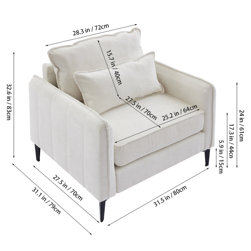 Livingandhome Comfortable Linen Sofa Armchair