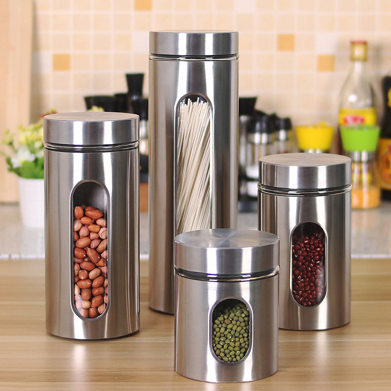 Lifeideas Set of 4 Stainless Steel Food Storage Containers