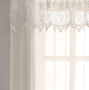 Pair of Kensington Natural Floral MacramÃ© Top Panels on a Crush Voile Base 229CM