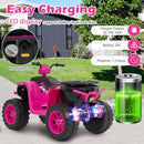 24V Ride-On ATV Toy Car with LED Lights and Wireless Connection-Pink