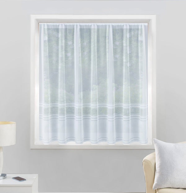 Hudson Stripe Lace White Net Cut Panel
