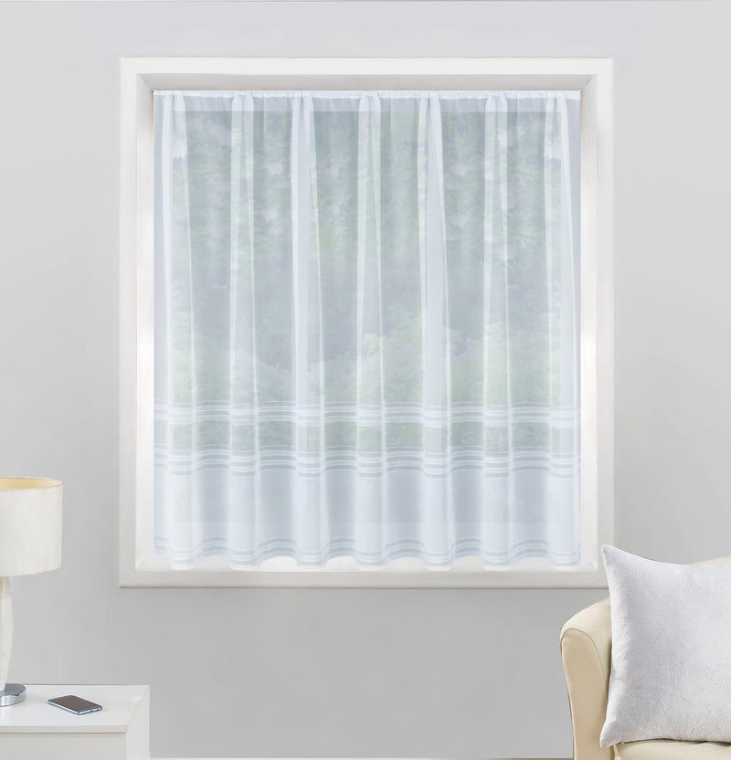 Hudson Stripe Lace White Net Cut Panel