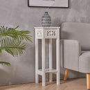 Cottonfy UK Wooden Plant Stand with Drawer
